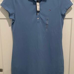 Tommy Hilfiger Sky Blue Slim Fit Polo Shirt Dress